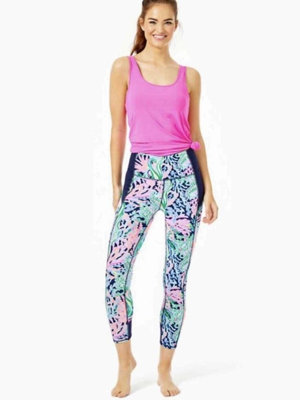 Lilly Pulitzer Weekender High Rise Midi Legging Bringing Mermaid Back Small